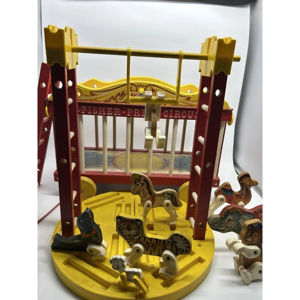 Vintage Fisher Price Circus #900 Wagon Wooden‎ Train 1962